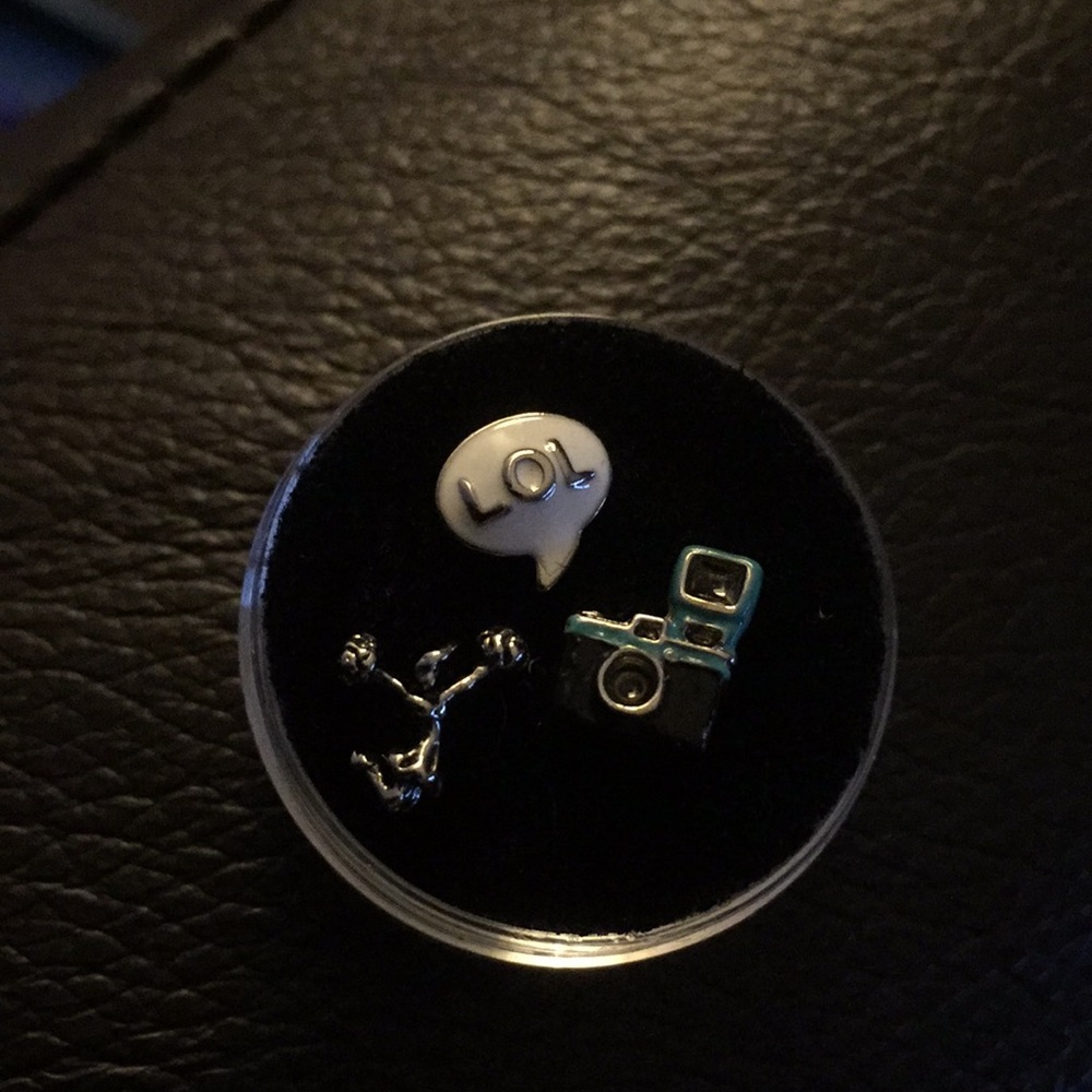 Origami Owl Living Locket Floating Charms Set of 3 Cheer Camera LOL